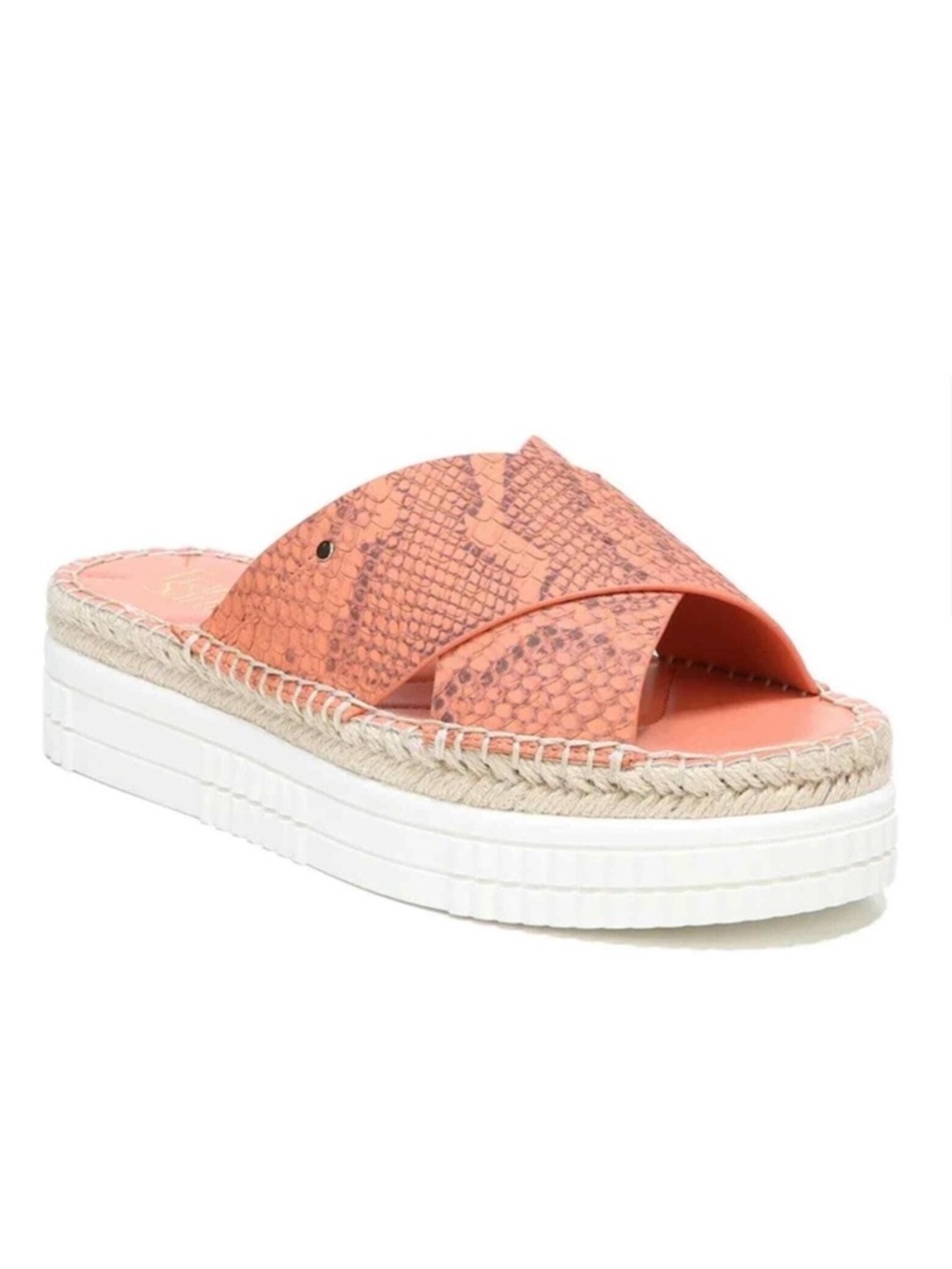 Franco Sarto ‘Birch’ Espadrille Platform Sandals in Coral Snake Print Size 10
